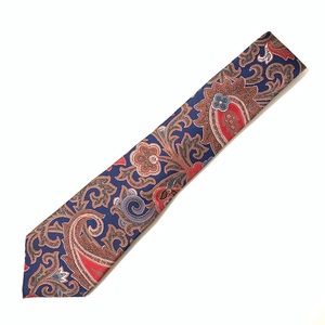 Christian Dior Blue and Red Paisley Silk Tie